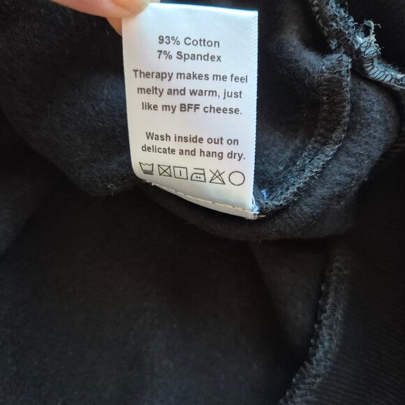 NWT Dash Of Pep Therapy & Cheese Pearl Crystal Embellished Sweatshirt Black - Picture 10 of 13